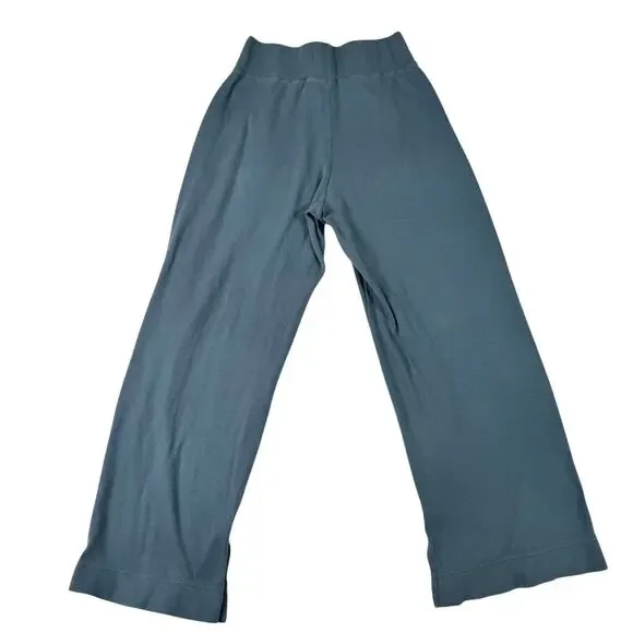 Pact Lounge Pants Blue Ribbed Waist Straight Leg Women’s Small Organic Cotton - Picture 2 of 16